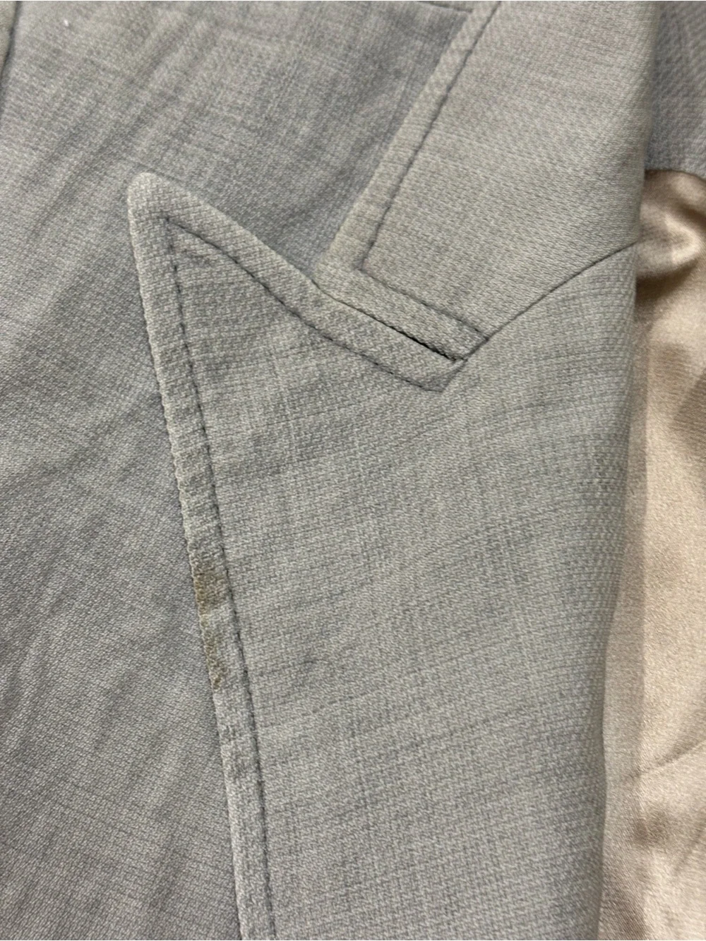 Smythe Light Gray Single-Button Tailored Blazer